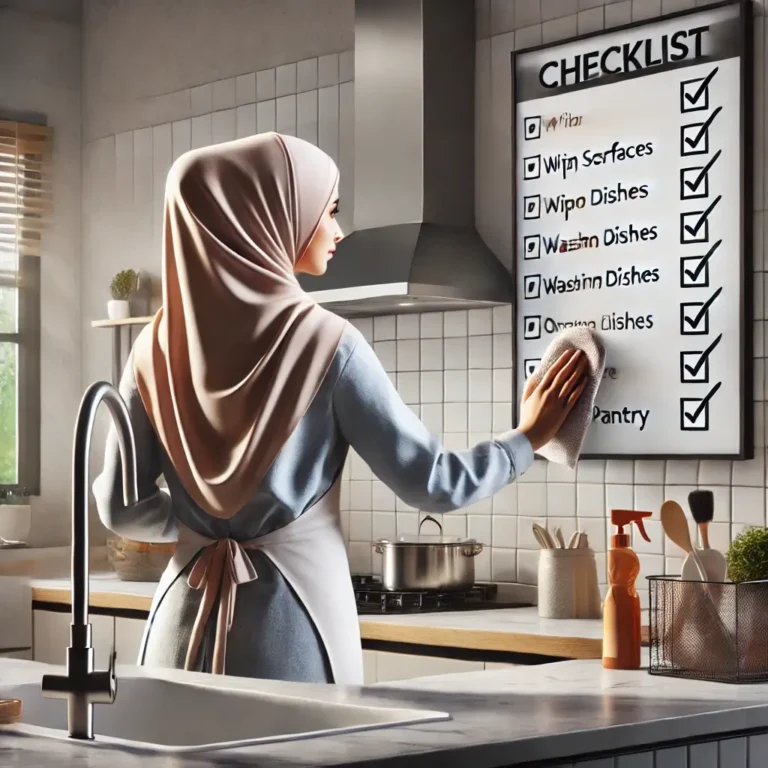 المرأة العاملة لتنظيف البيت