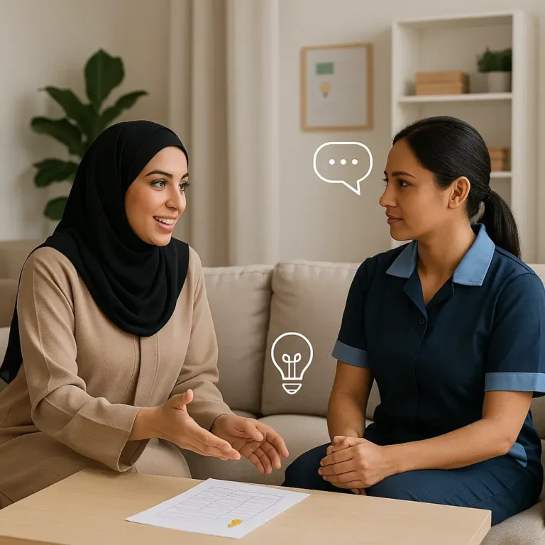 التواصل مع العاملة المنزلية: دليل عملي للمرأة الخليجية 7 التواصل مع العاملة المنزلية