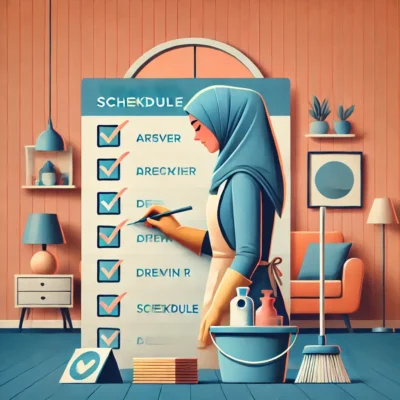 جدول تنظيف للعاملة المنزلية المترجم